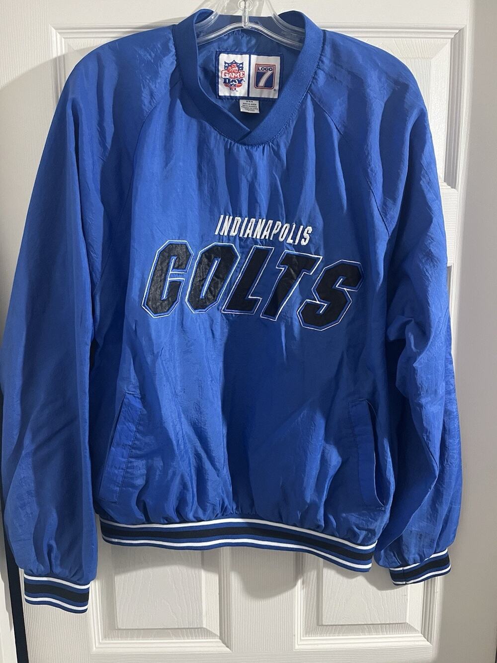 Vintage Indianapolis Colts Logo 7 Pullover Windbreaker Jacket Sz M